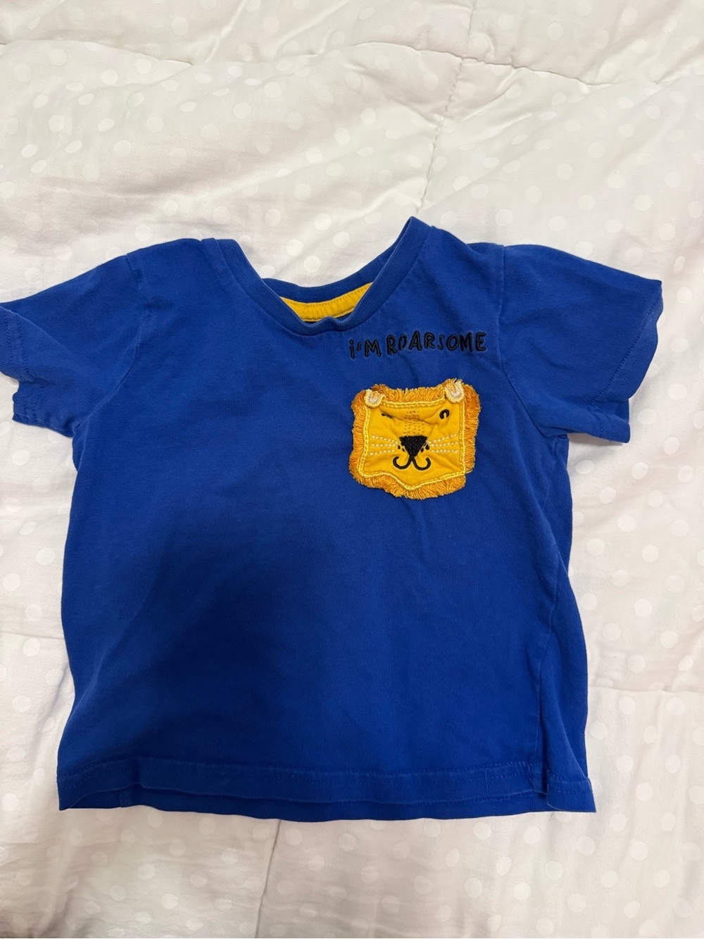 George Royal Blue Short Sleeve Tee with Yellow Lion Patch